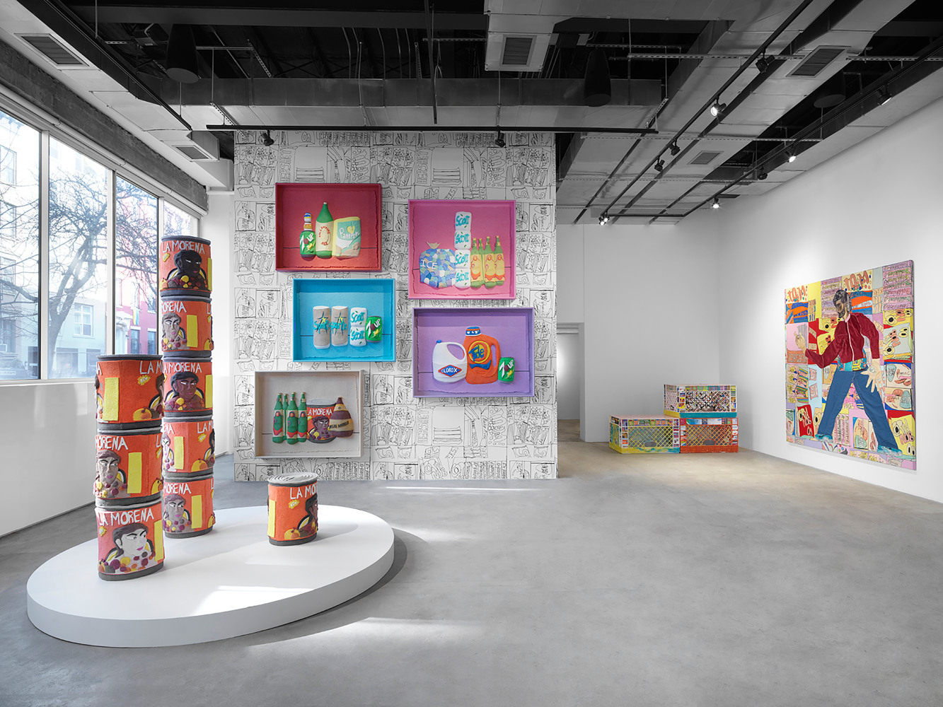 Installation view, Tschabalala Self, Bodega Run, Swiss Institute, New York, 2024