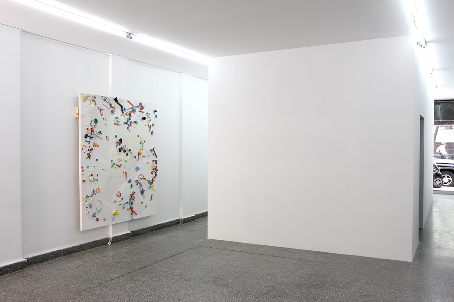 Installation view of paintings by Alex Hubbard