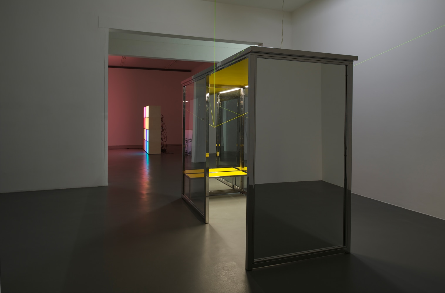 Installation view of sculptures by Angela Bulloch