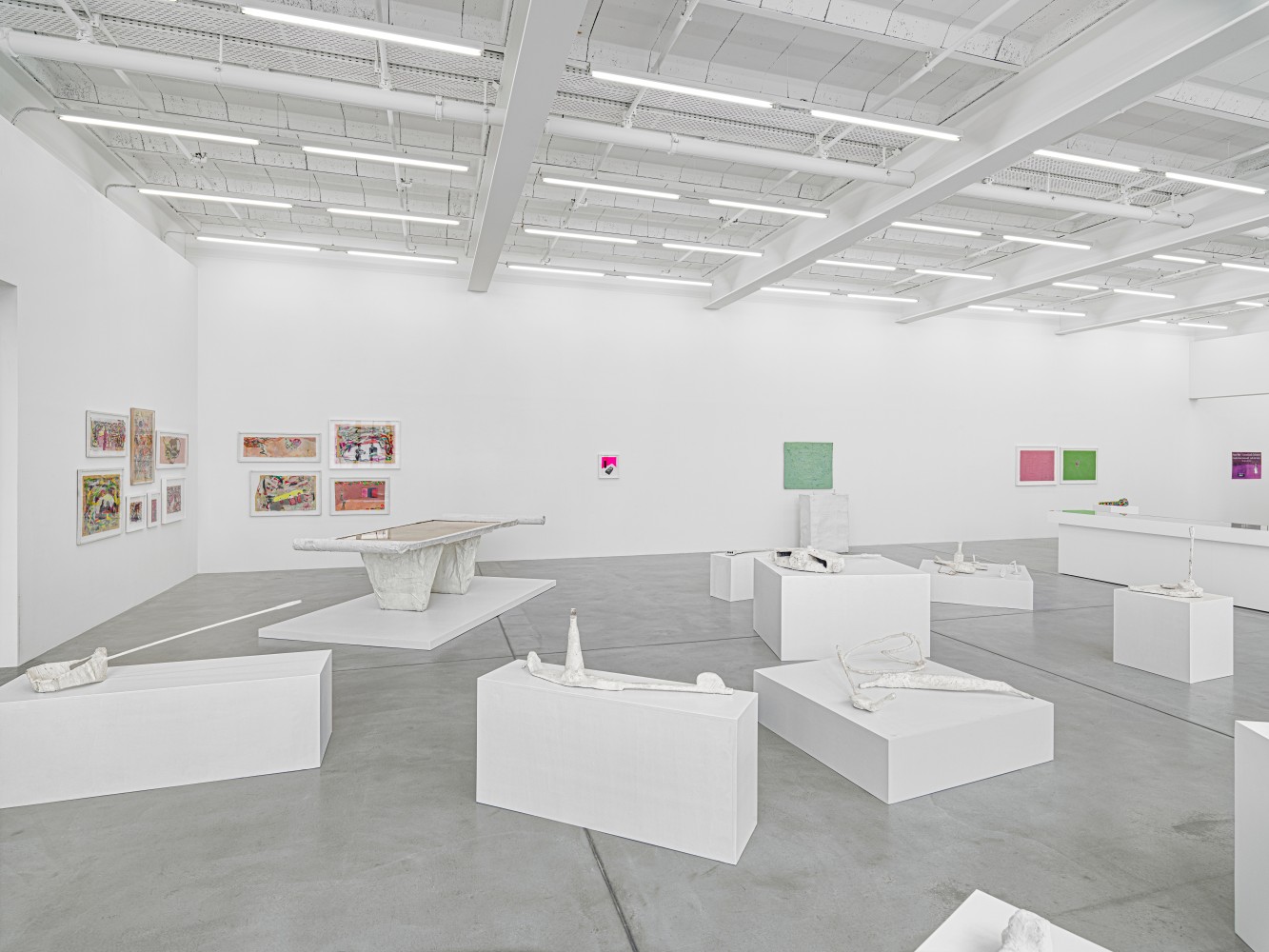 Installation view, Franz West, Die fr&amp;uuml;hen Werke / Early Works, Galerie Eva Presenhuber, Maag Areal, Zurich, 2025