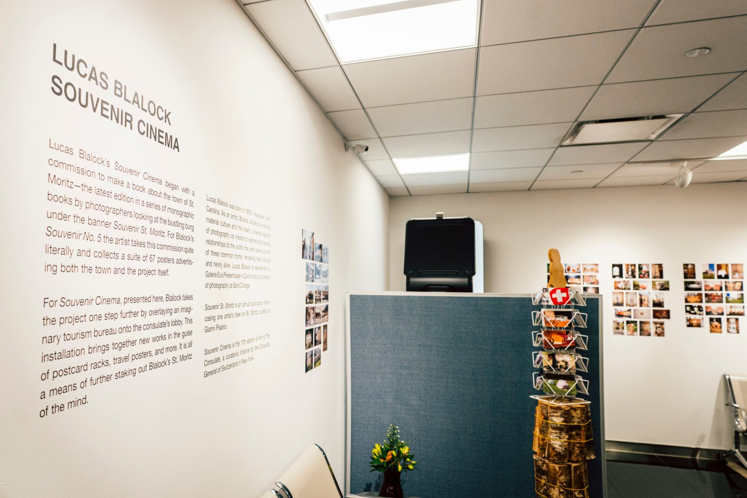 Installation view, Lucas Blalock, Souvenir Cinema, Swiss Consulate, New York, 2025