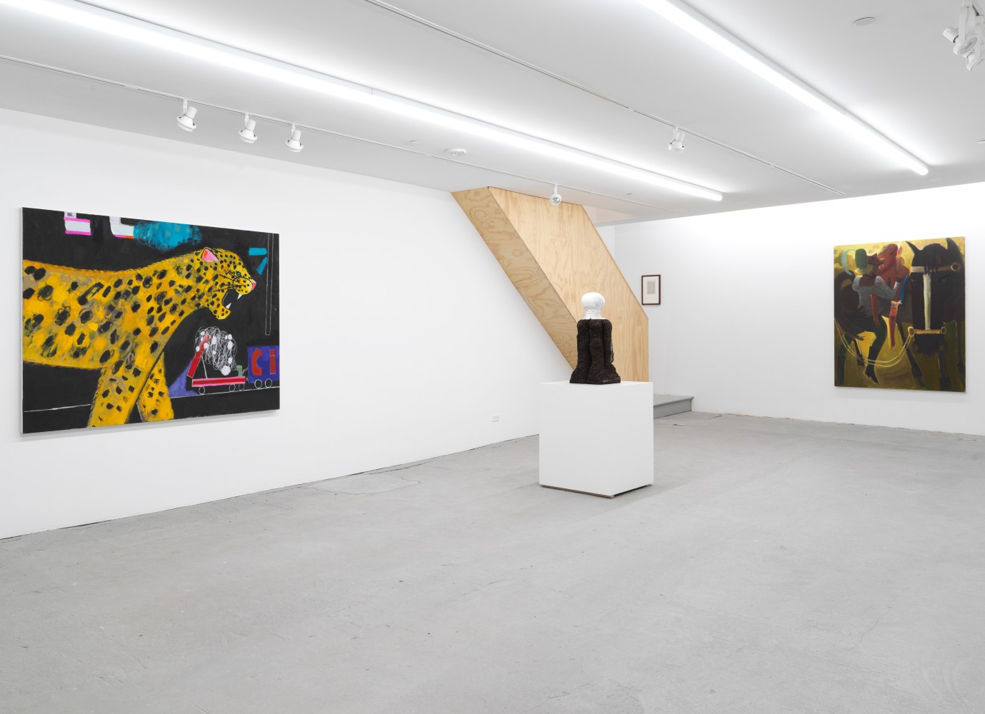 Installation view of group painting, sculpture, photography, and drawing exhibition