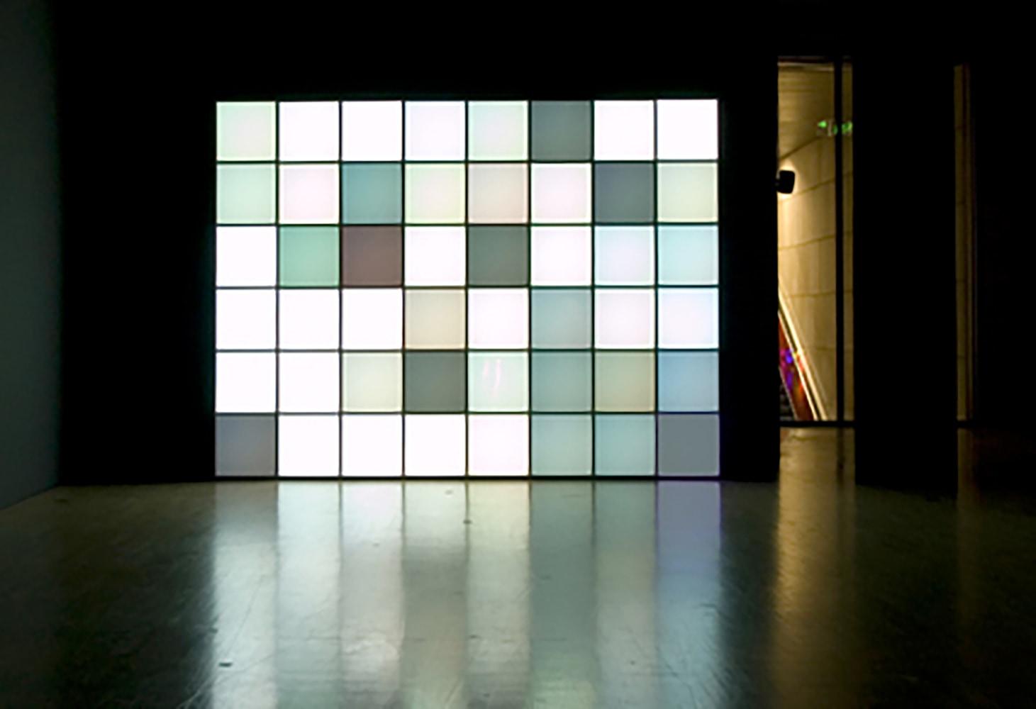 Installation view of sculptures by Angela Bulloch