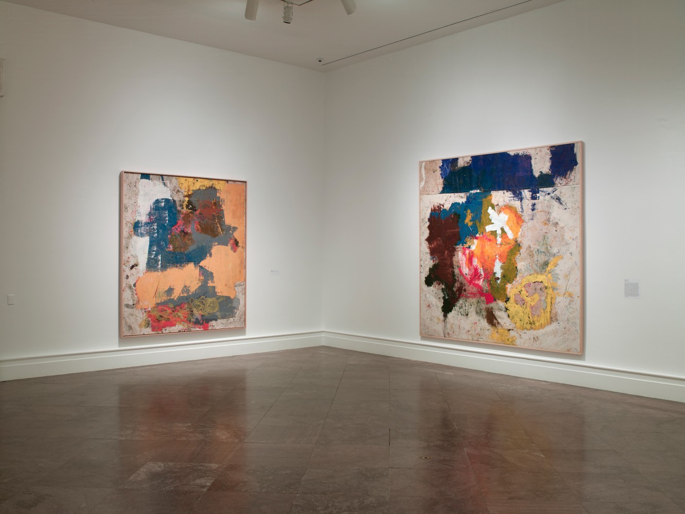Installation view of paintings by Joe Bradley