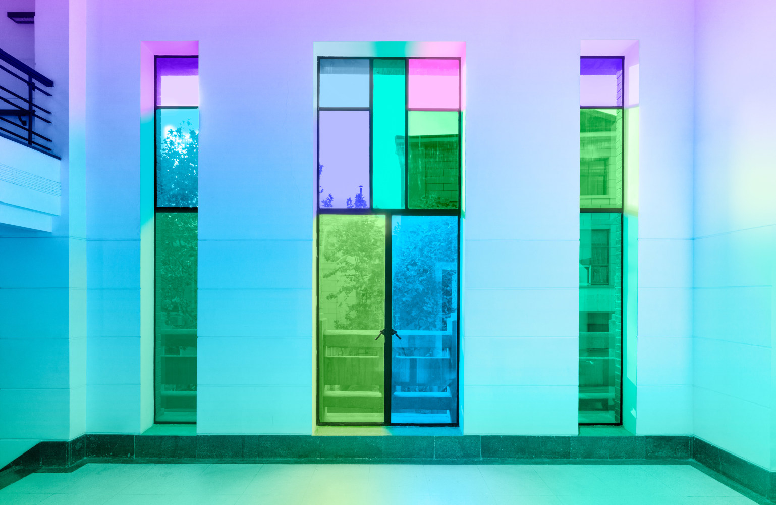 Installation view of sculptures by Ugo Rondinone