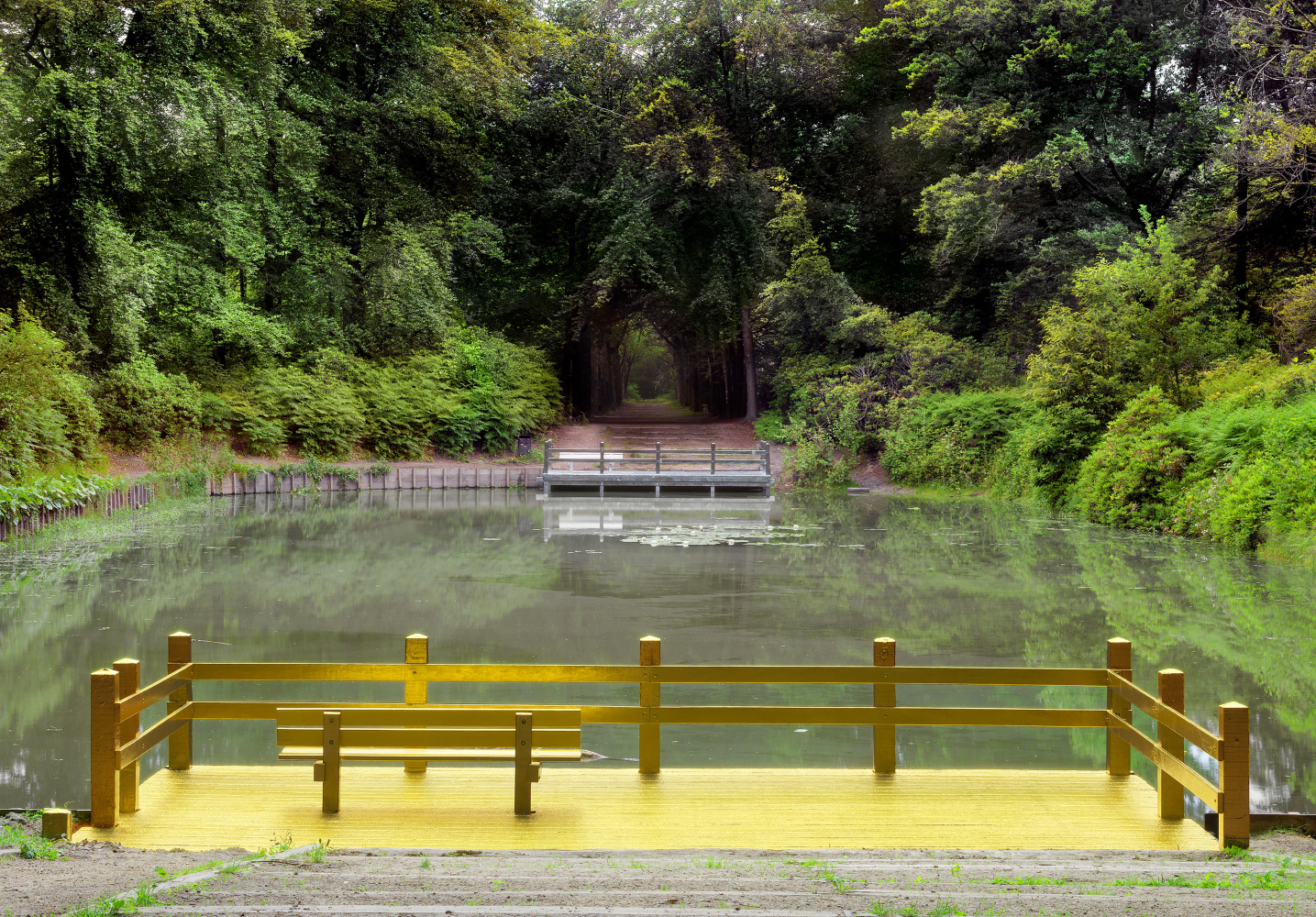 Installation view of living art installation by Ugo Rondinone