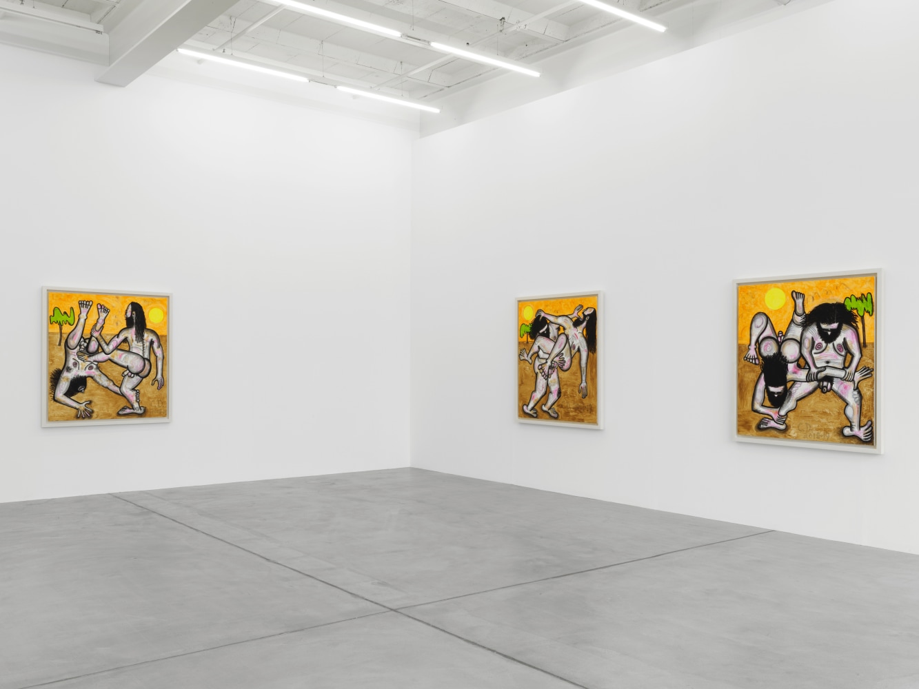 Installation view of Carroll Dunham painting exhibition