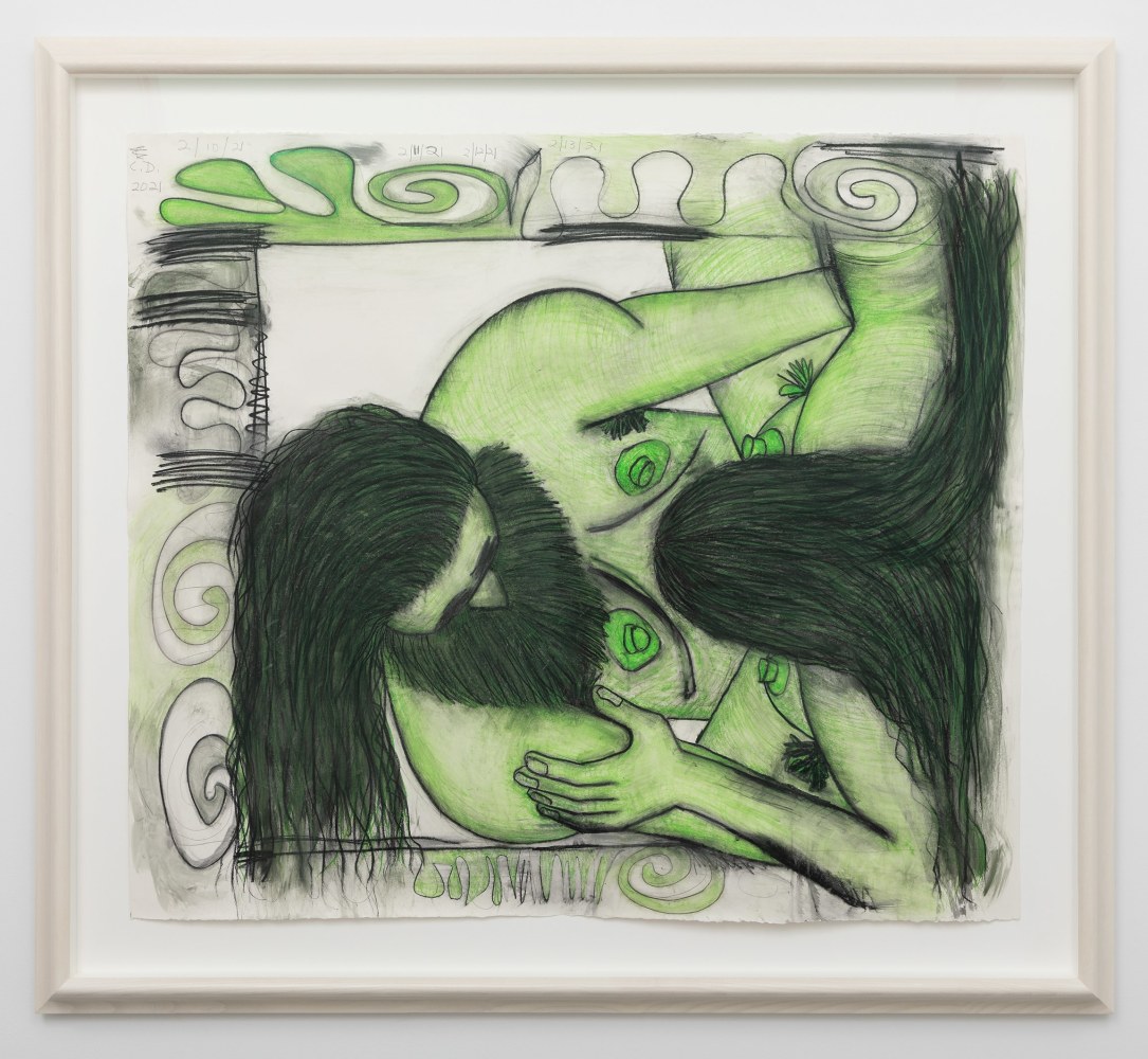 Untitled

2021

Water-soluble crayon and pencil on paper

Sheet 115 x 129.5 cm / 45 1/4 x 51 in

Frame 142.5 x 157.5 x 7.5 cm / 56 1/8 x 62 x 3 in

&amp;copy; Carroll Dunham