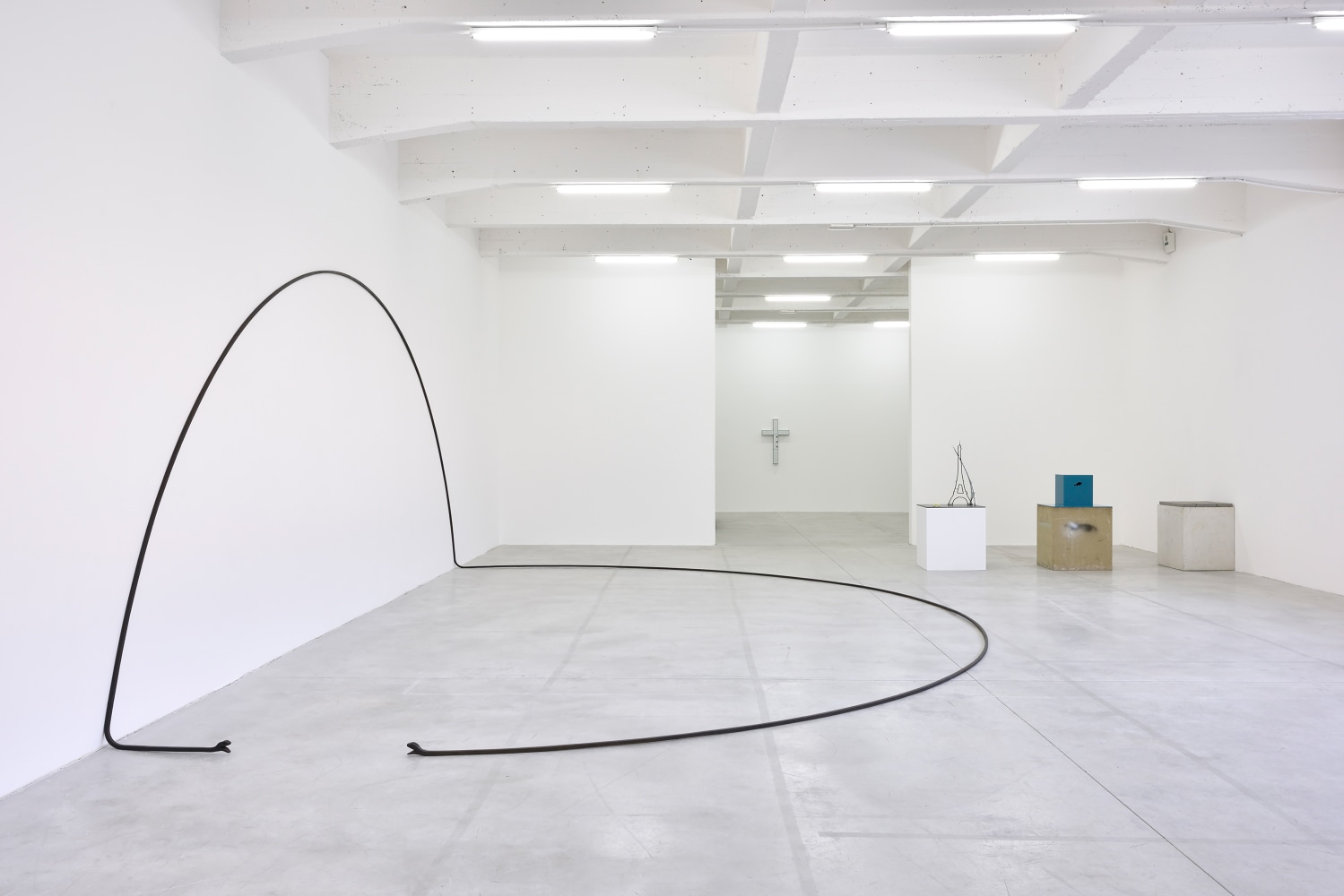 Installation view of sculptures by Valentin Carron