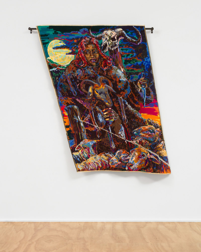 Act One: Scene 4&amp;hellip; the Mantel of Sacrifice

2021

Wool and thread on tapestry canvas

180.5 x 185.5 cm / 71 x 73 in

&amp;copy; Athi-Patra Ruga