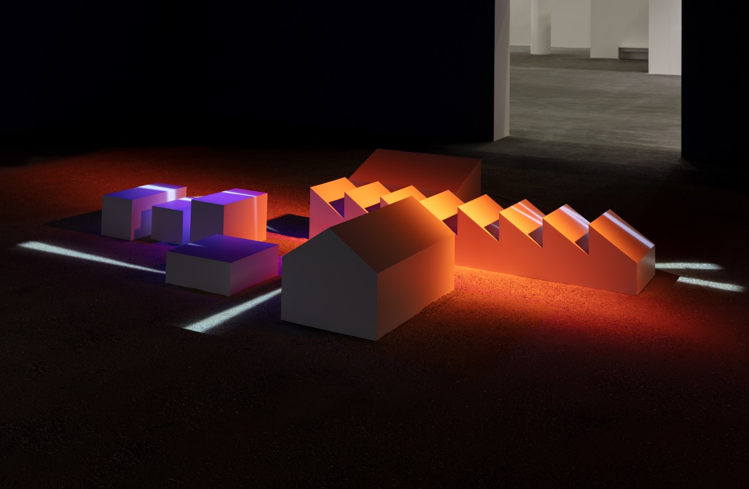 Installation view of sculpture by Liam Gillick