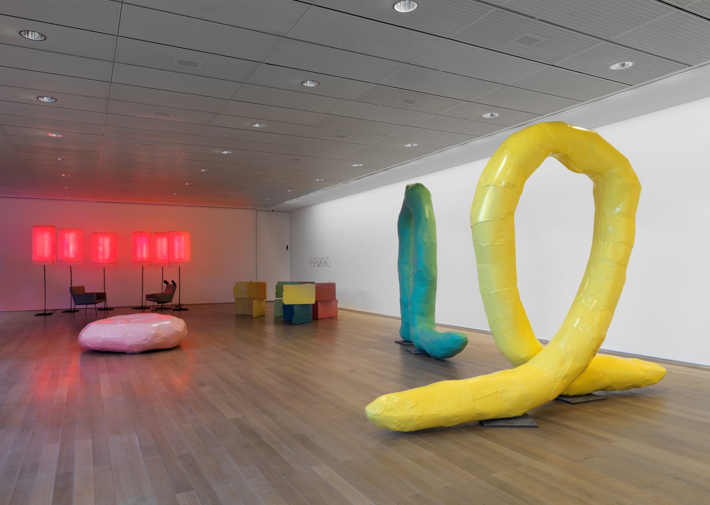 Installation view of works by Franz West