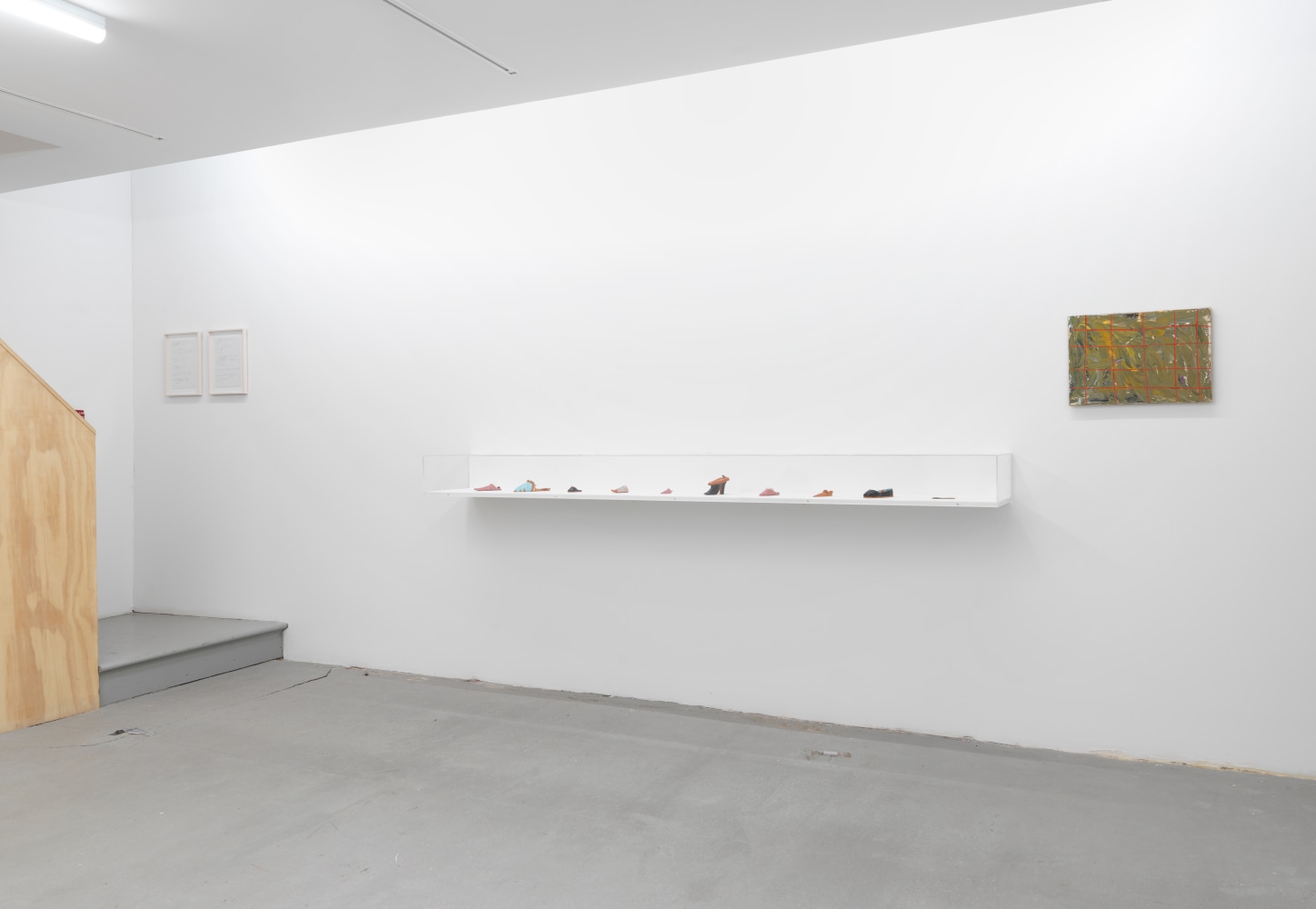 Installation view of Jean-Frédéric Schnyder paintings and sculpture exhibition