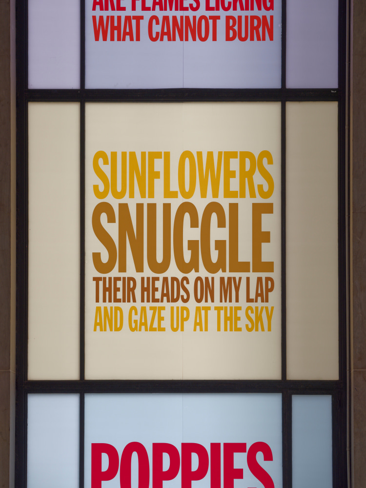 Installation view, John Giorno, Welcoming the Flowers, Palais de Tokyo, Paris, 2025