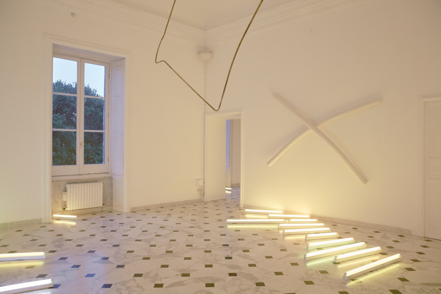 Installation view of sculptures by Mark Handforth