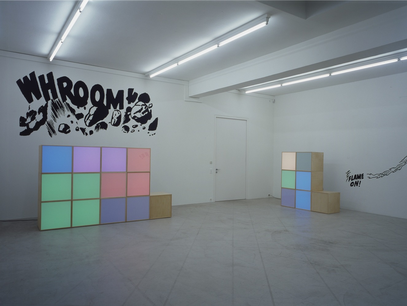 Installation view of Angela Bulloch sculpture and installation exhibition