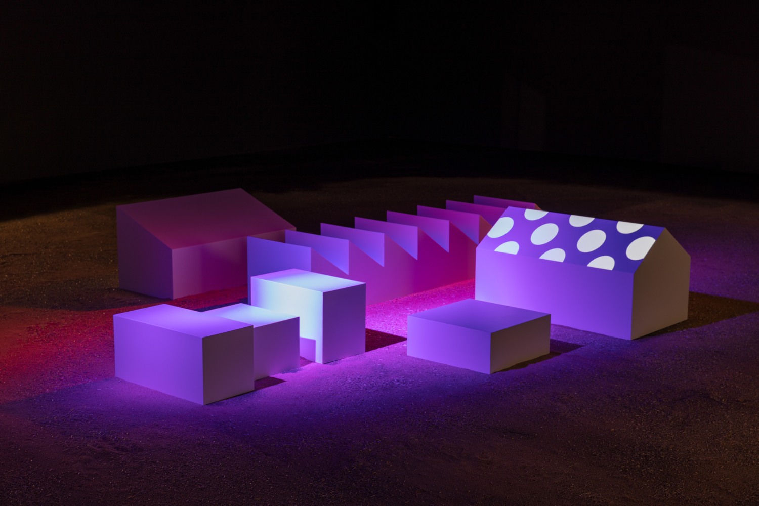 Installation view of sculpture by Liam Gillick