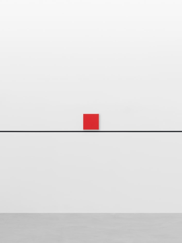 GERWALD ROCKENSCHAUB
bass+ (re)modification
2024
1 object; lacquered MDF, black line on wall (2.5 cm wide, RAL9005 / deep black)
Unique
Object 30 x 30 x 3 cm / 11 3/4 x 11 3/4 x 1 1/8 in
Dimensions variable
ROCKE60240