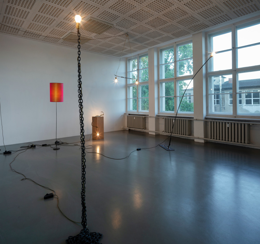 Installation views, Martin Boyce, Douglas Gordon, Franz West, Lamps and Furniture,&amp;nbsp;Haubrok Foundation, Berlin, 2025