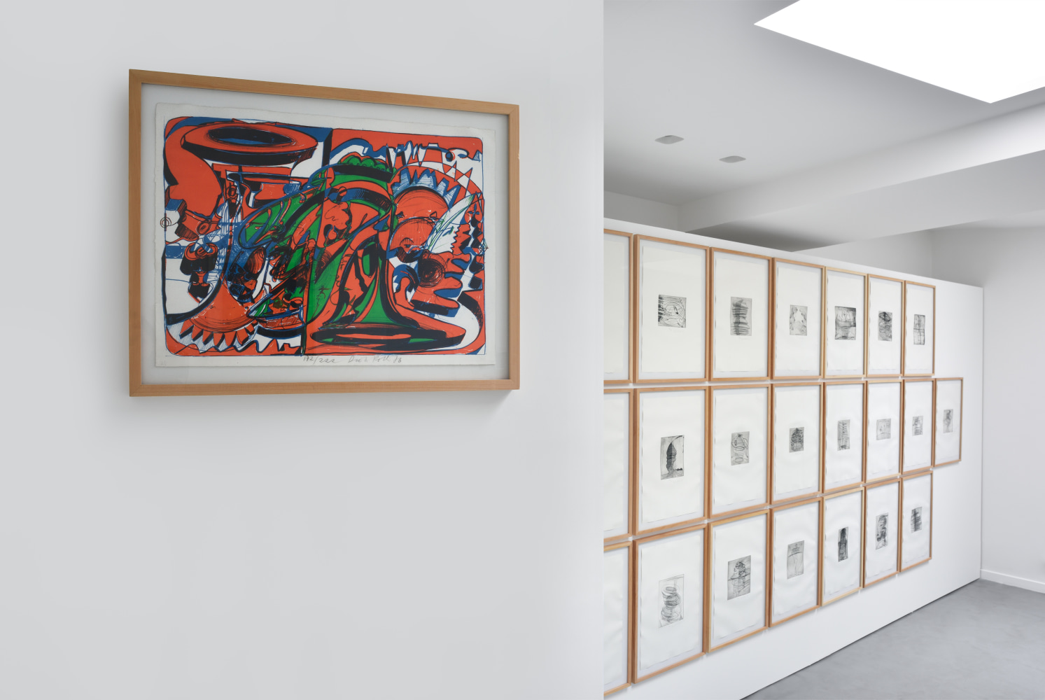 Installation view of paintings by Diether Roth