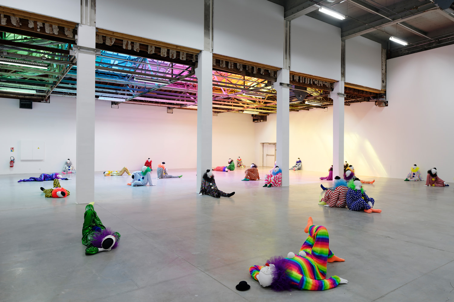 Installation view of sculptures by Ugo Rondinone
