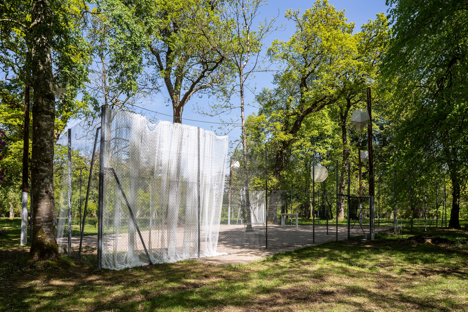 Installation view of outdoor sculpure by Martin Boyce