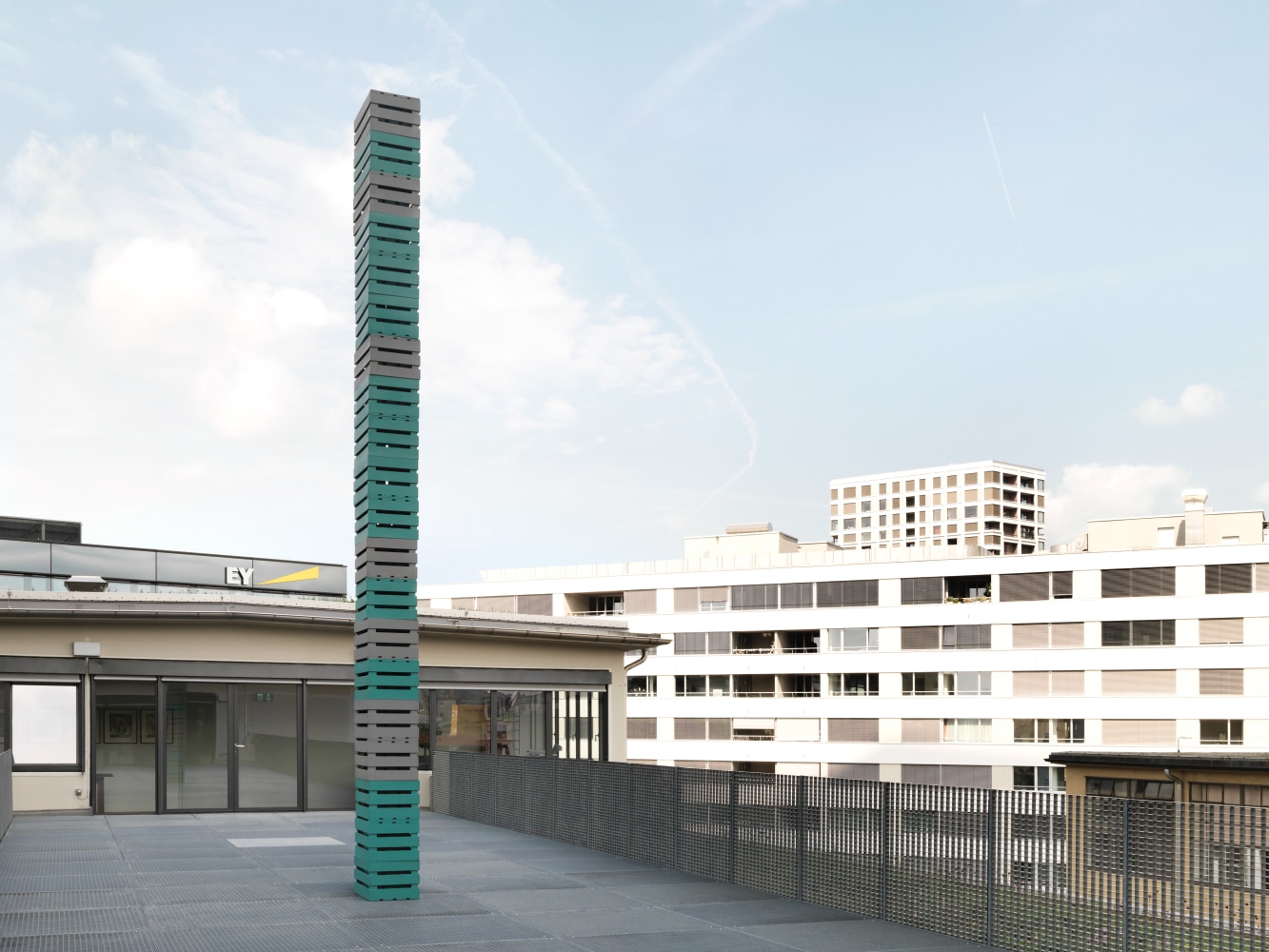 Installation view of Valentin Carron outdoor sculpture