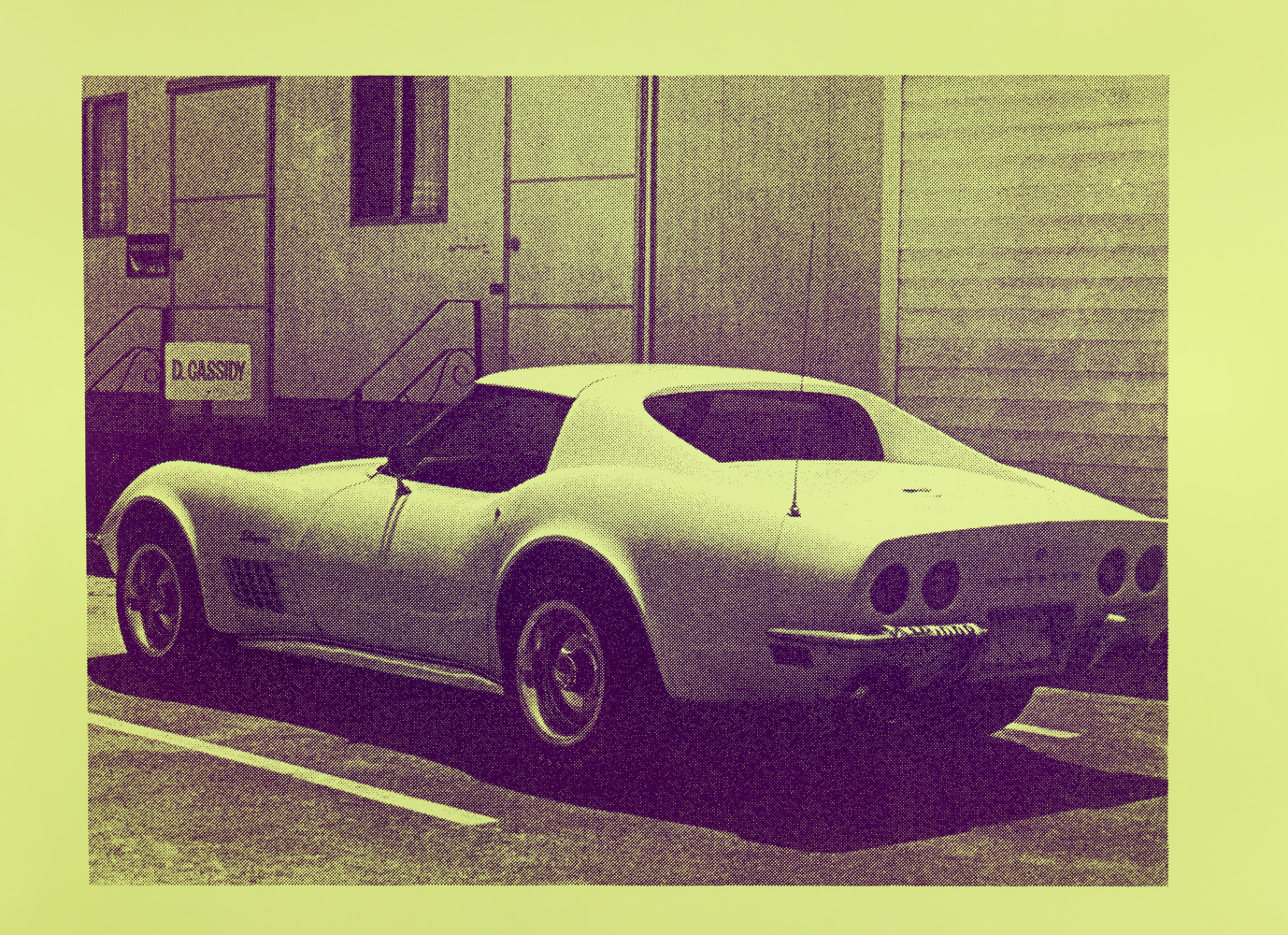 work image of silkscreen by Steven Shearer