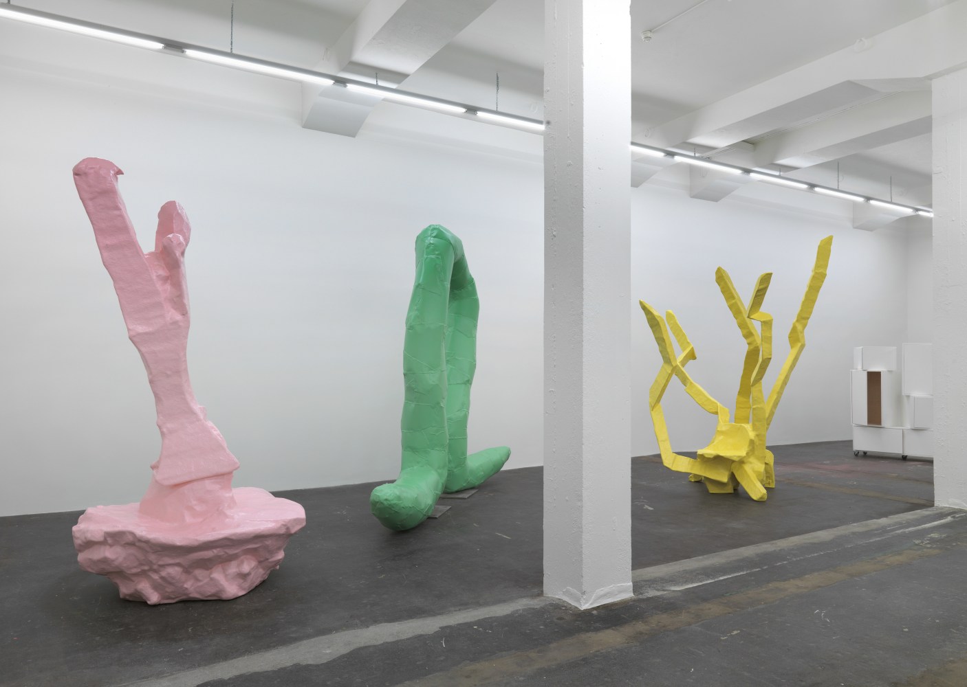 Installation view of Franz West sculptures exhibition