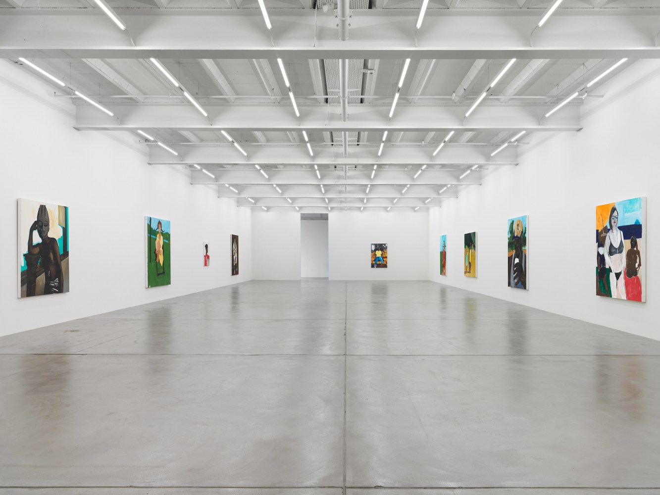 Installation view of paintings by Henry Taylor