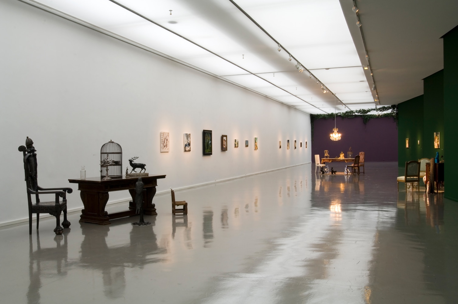 Installation view of works by Karen Kilimnik