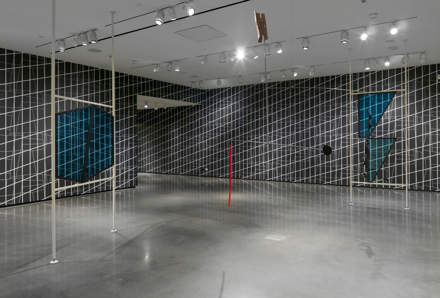 Installation view of sculptures by Martin Boyce