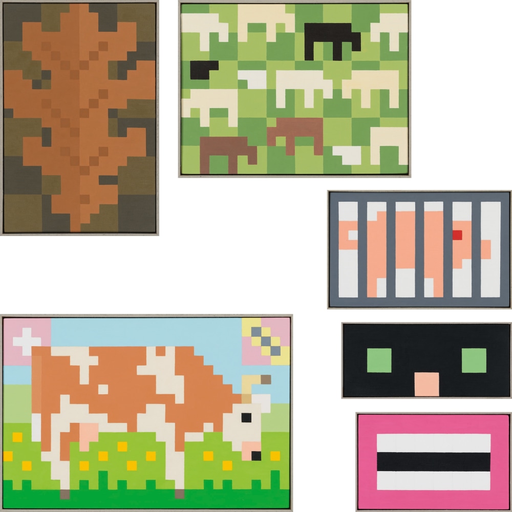 Image of six small paintings by Jean-Frédéric Schnyder