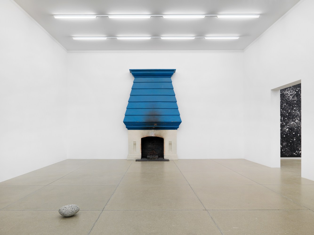 Installation view of sculptures by Ugo Rondinone