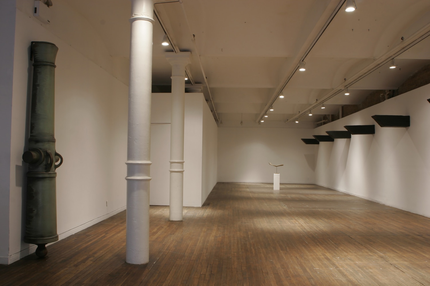 Installation view of sculptures by Valentin Carron