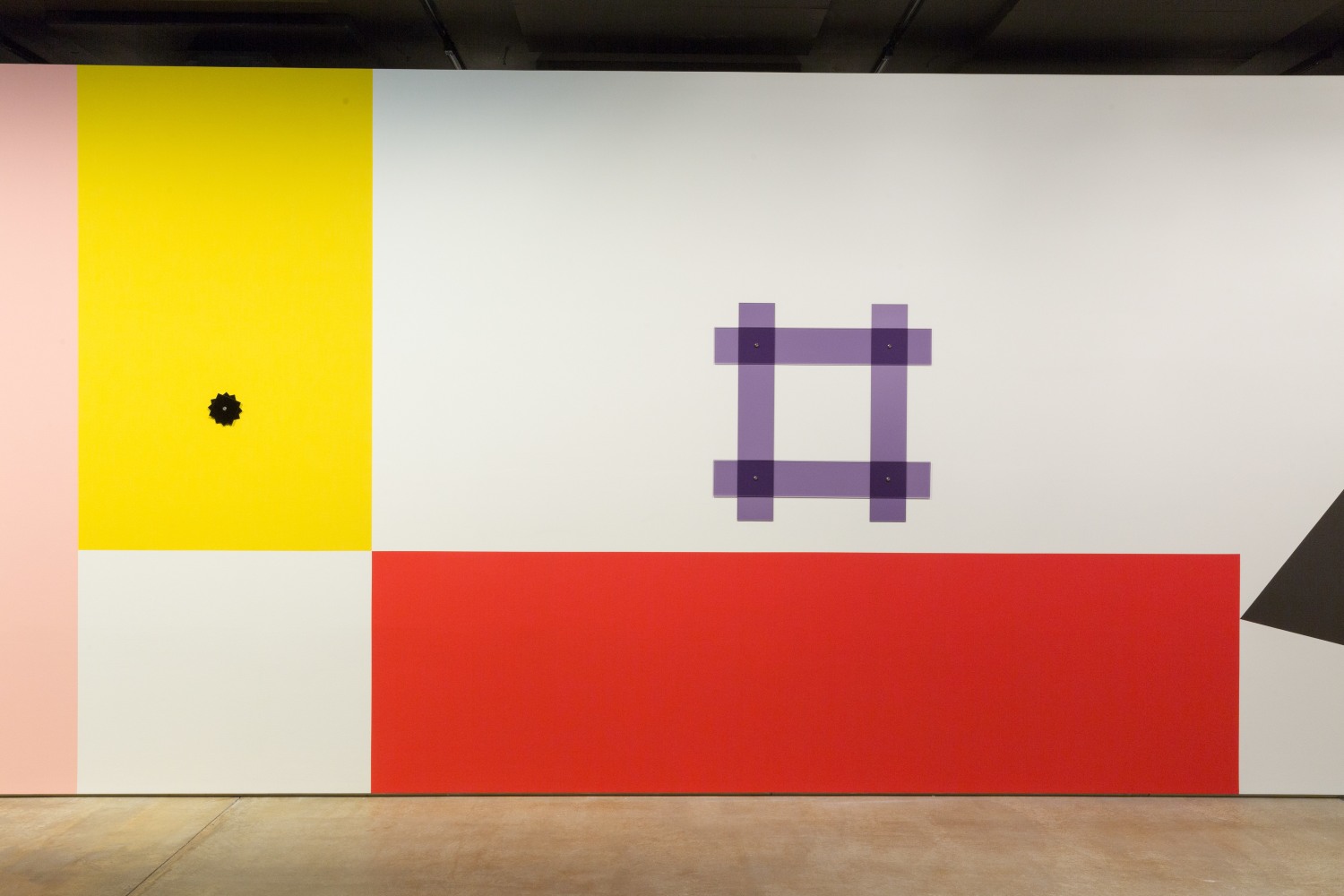 Installation view of wall works by Gerwald Rockenschaub