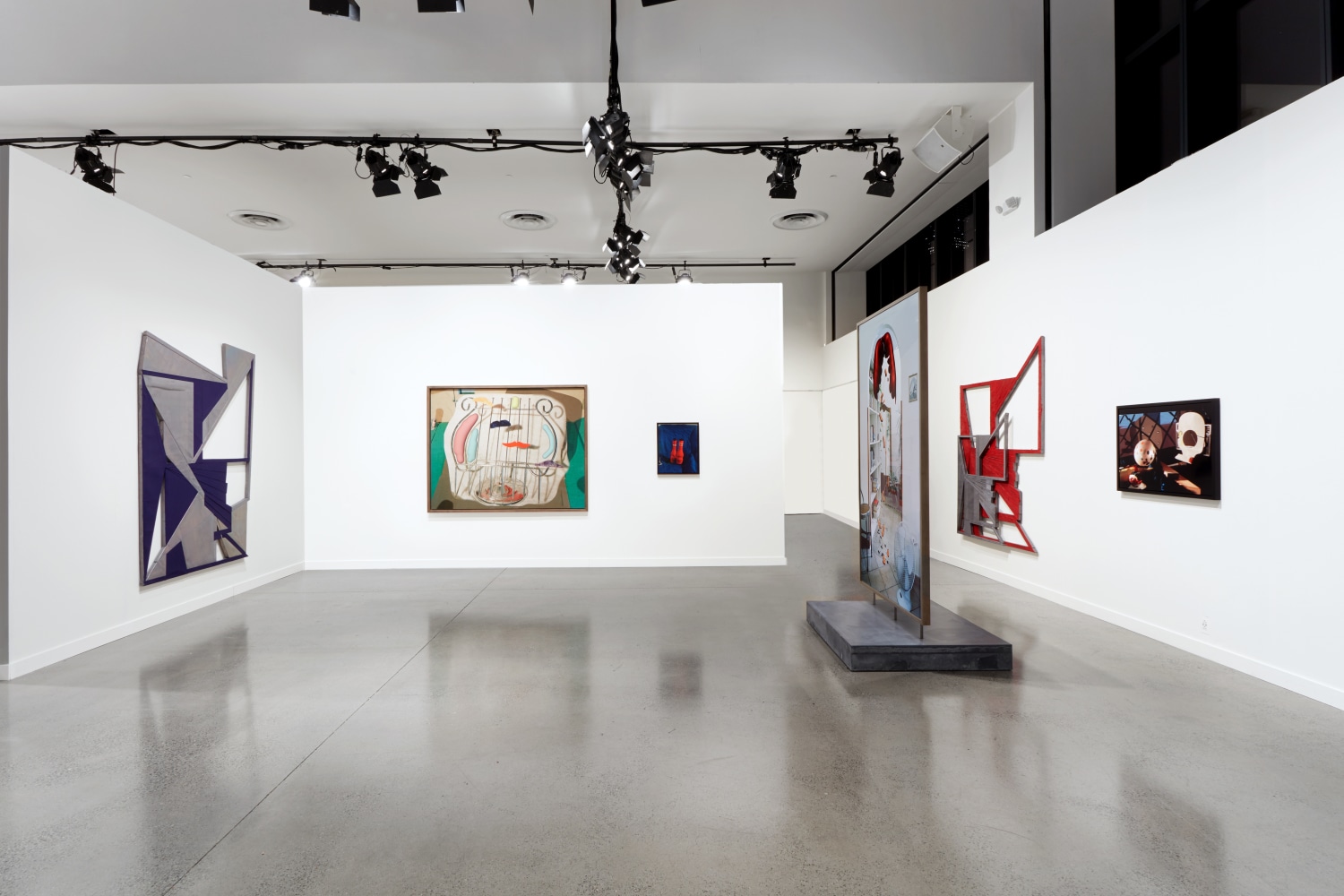 installation view of works by Lucas Blalock and Wyatt Kahn