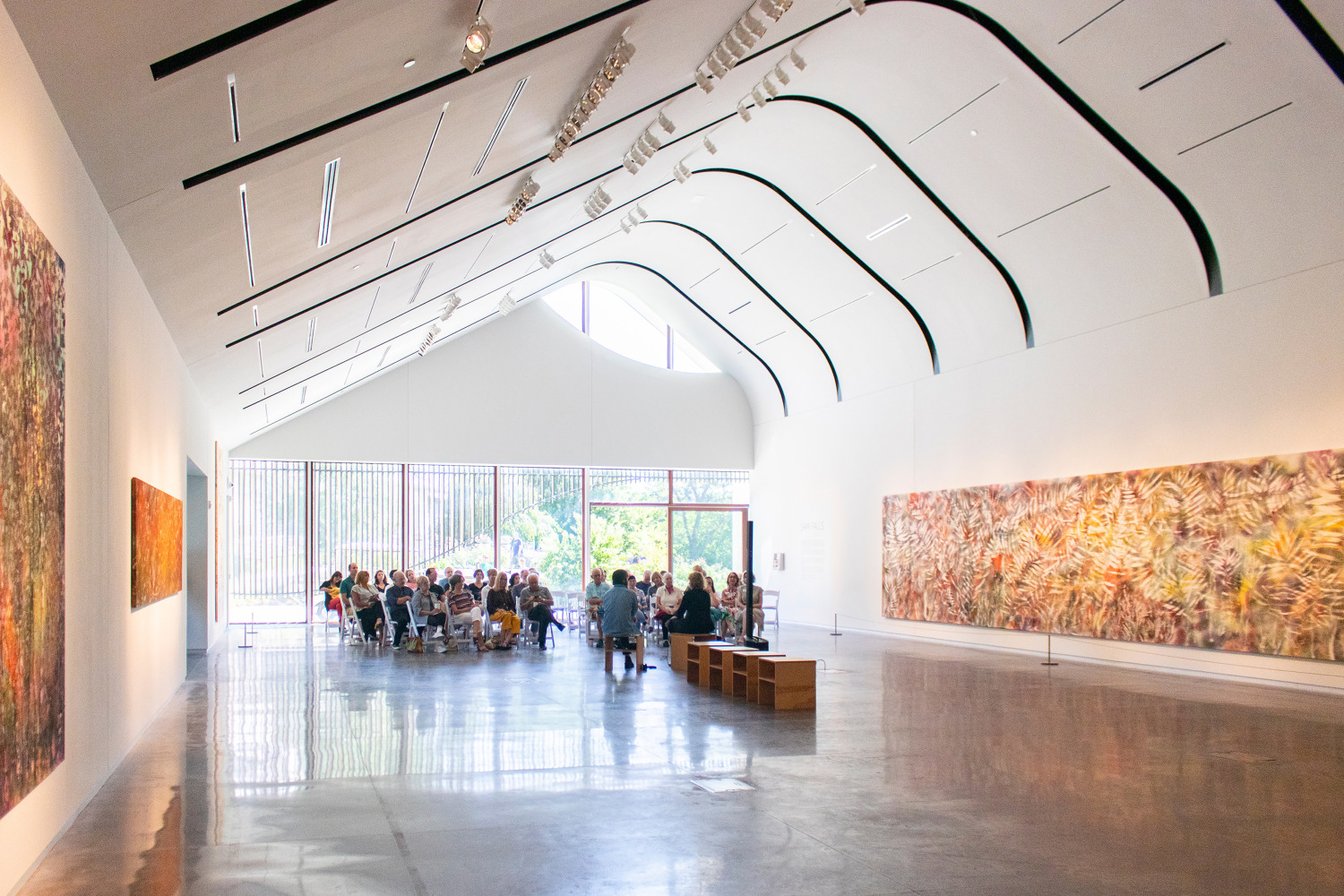 Installation view of sculpture by Sam Falls