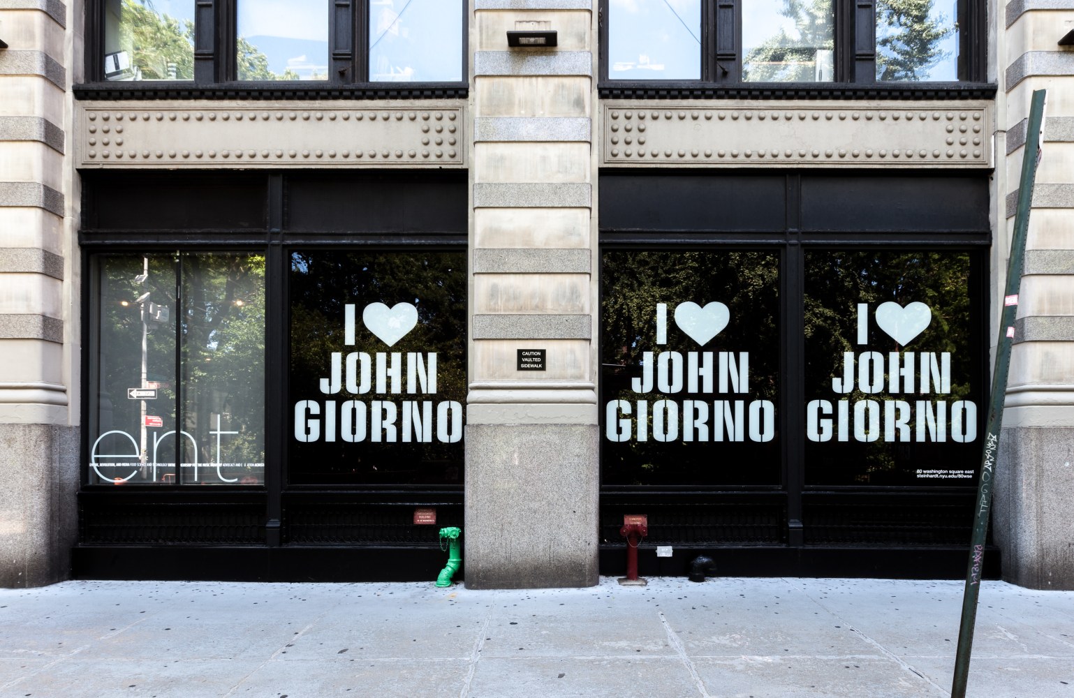 Installation view of works by John Giorno