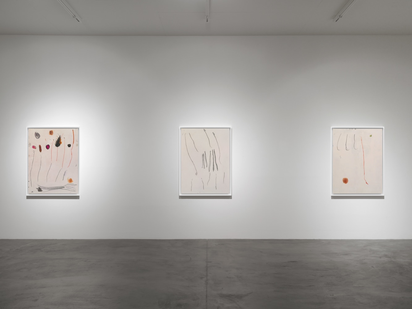 Installation view of Josh Smith paintings exhibition