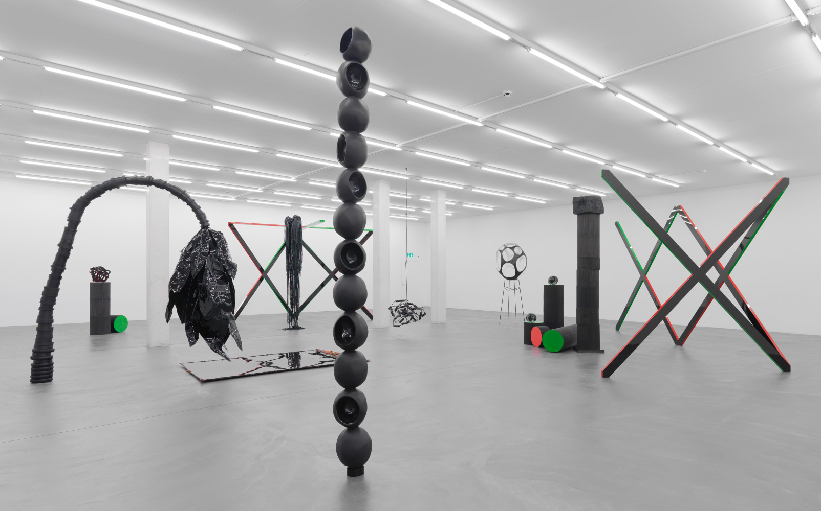 Installation view of sculptures by Eva Rothschild