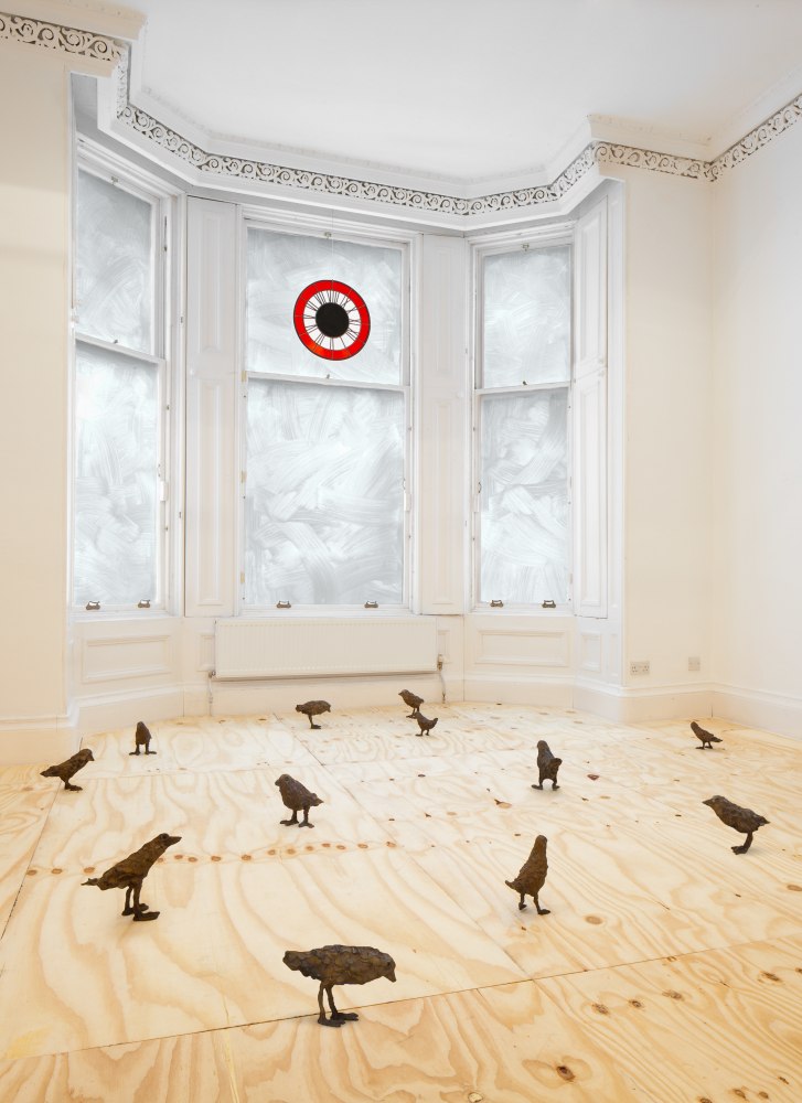 Installation view of sculptures by Ugo Rondinone