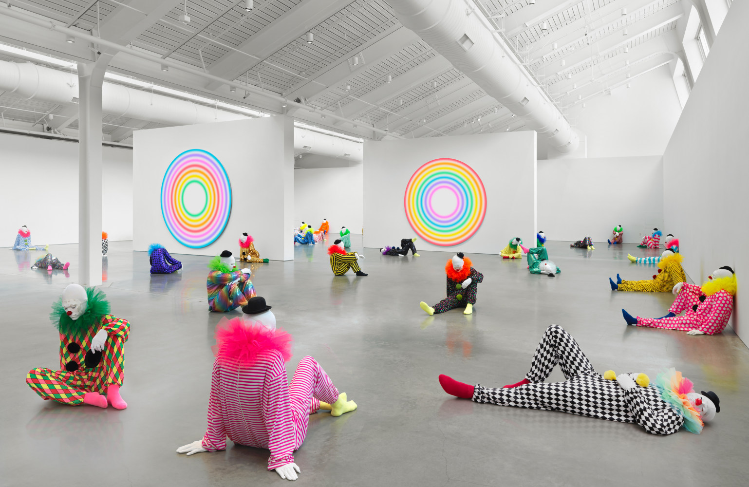 Installation view of sculptures by Ugo Rondinone