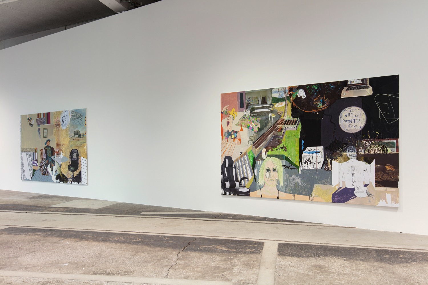 Installation view of paintings by Michael Williams
