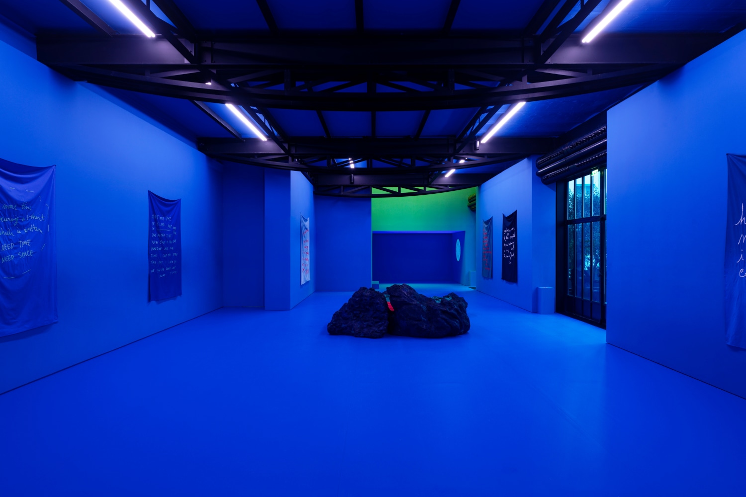 Installation view, Ugo Rondinone &amp;amp; Tarek Lakhrissi, who is afraid of red blue and yellow?, Reiffers Art Initiatives, Paris
