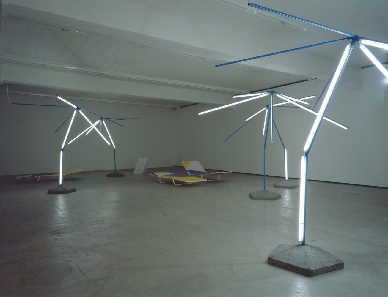 Installation view of Martin Boyce sculpture exhibition