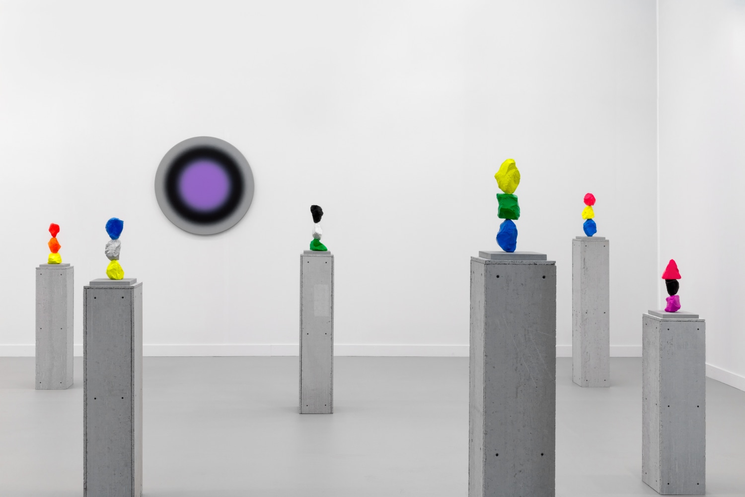 Installation view of sculptures by Ugo Rondinone