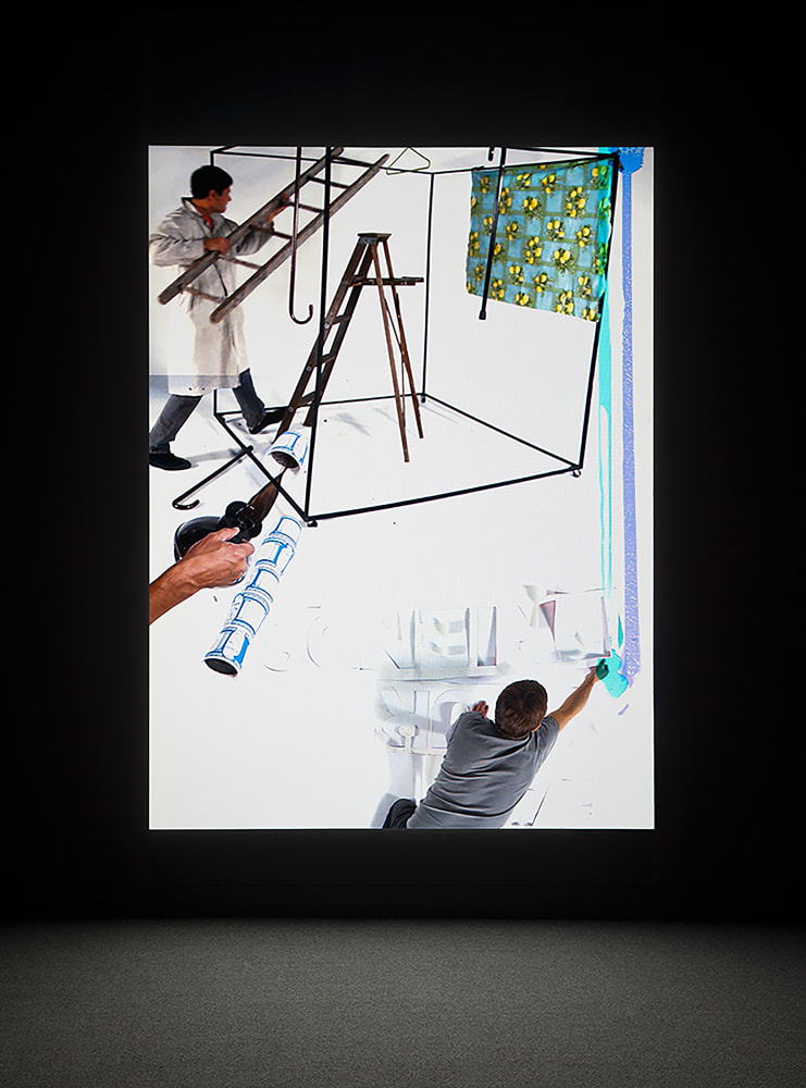 Installation view of video work by Alex Hubbard