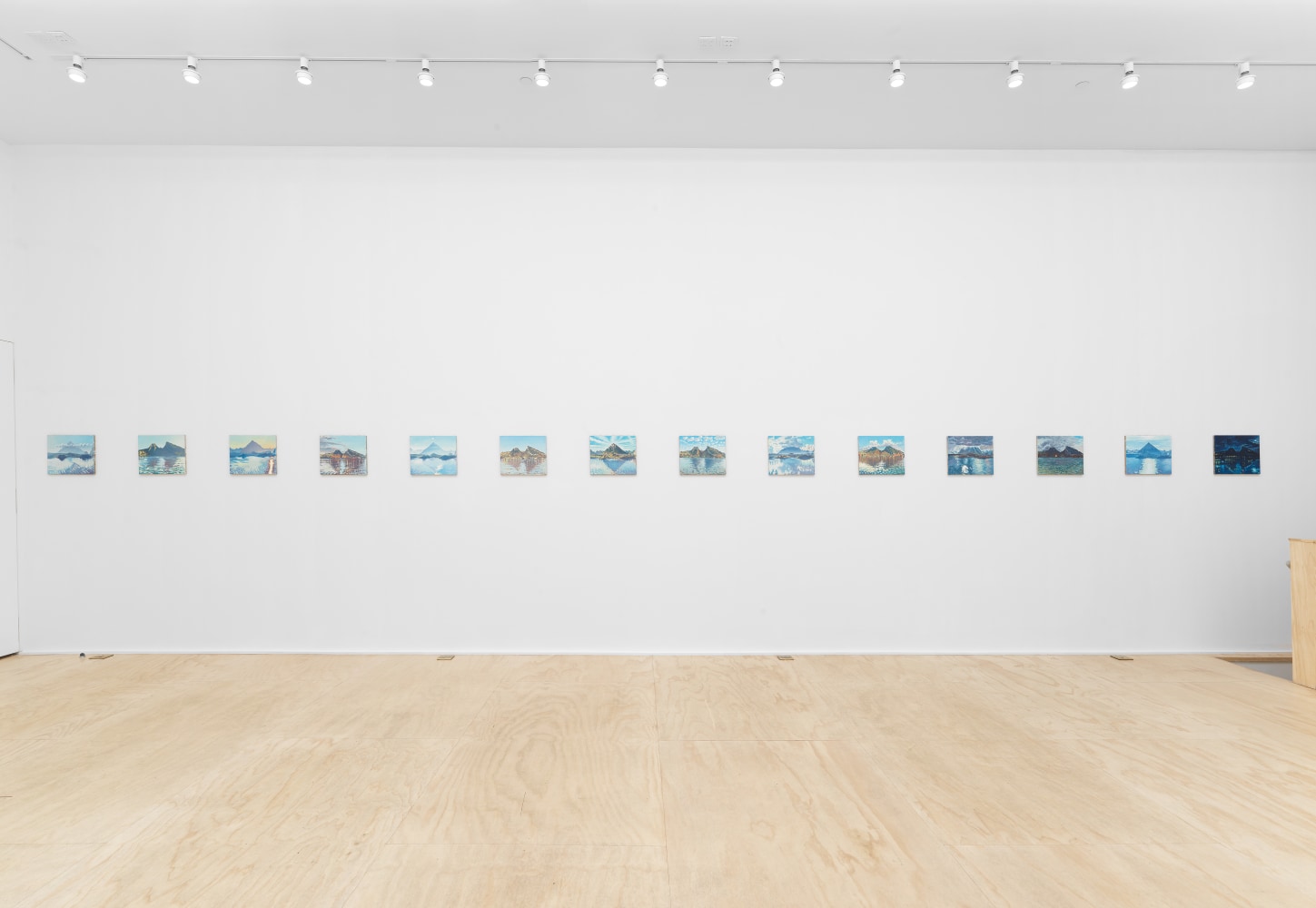 Installation view of Jean-Frédéric Schnyder paintings and sculpture exhibition