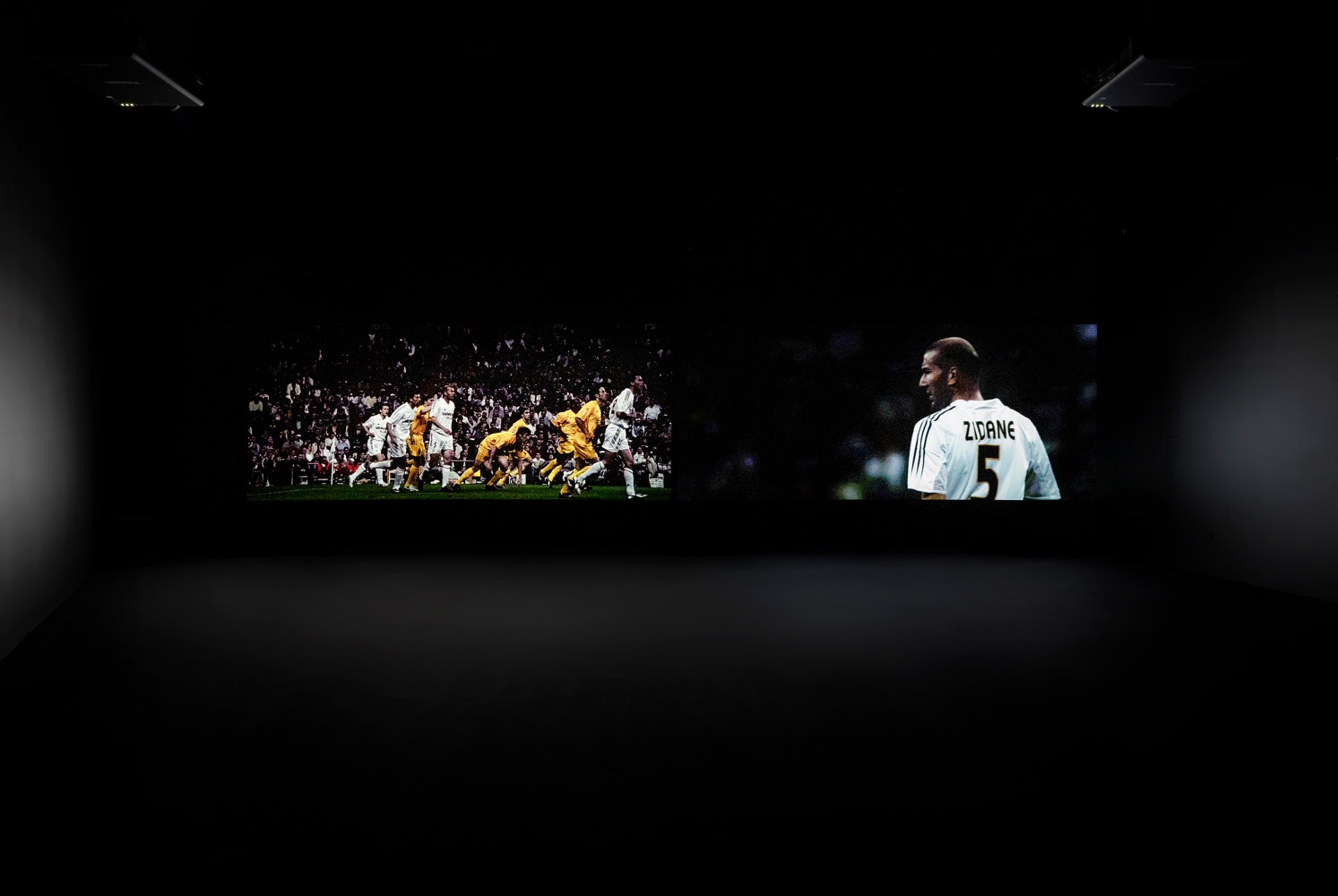 Installation view of video work by Douglas Gordon